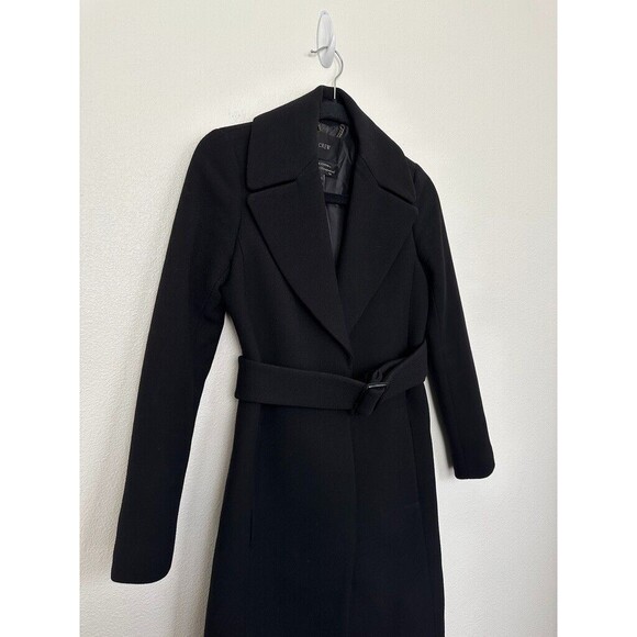J Crew Double Cloth Wool Blend Topcoat Belted Slash Pocket Long E4733 Women 000 - Picture 9 of 12